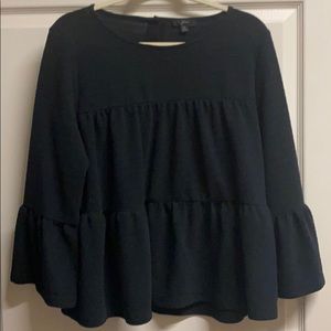 J. Crew Tiered Black Top